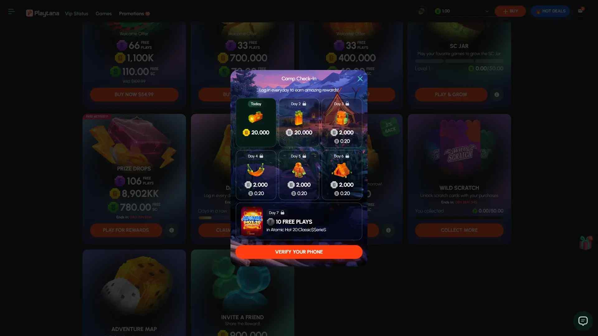 Playtana Daily Rewards